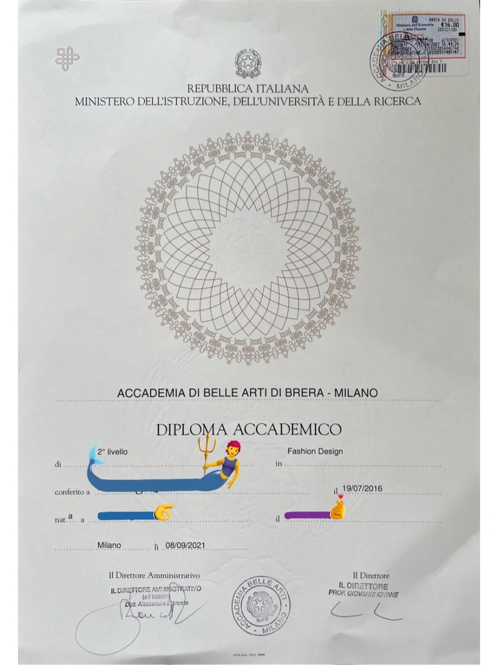 Accademia di belle arti di brera milano fake diploma degree