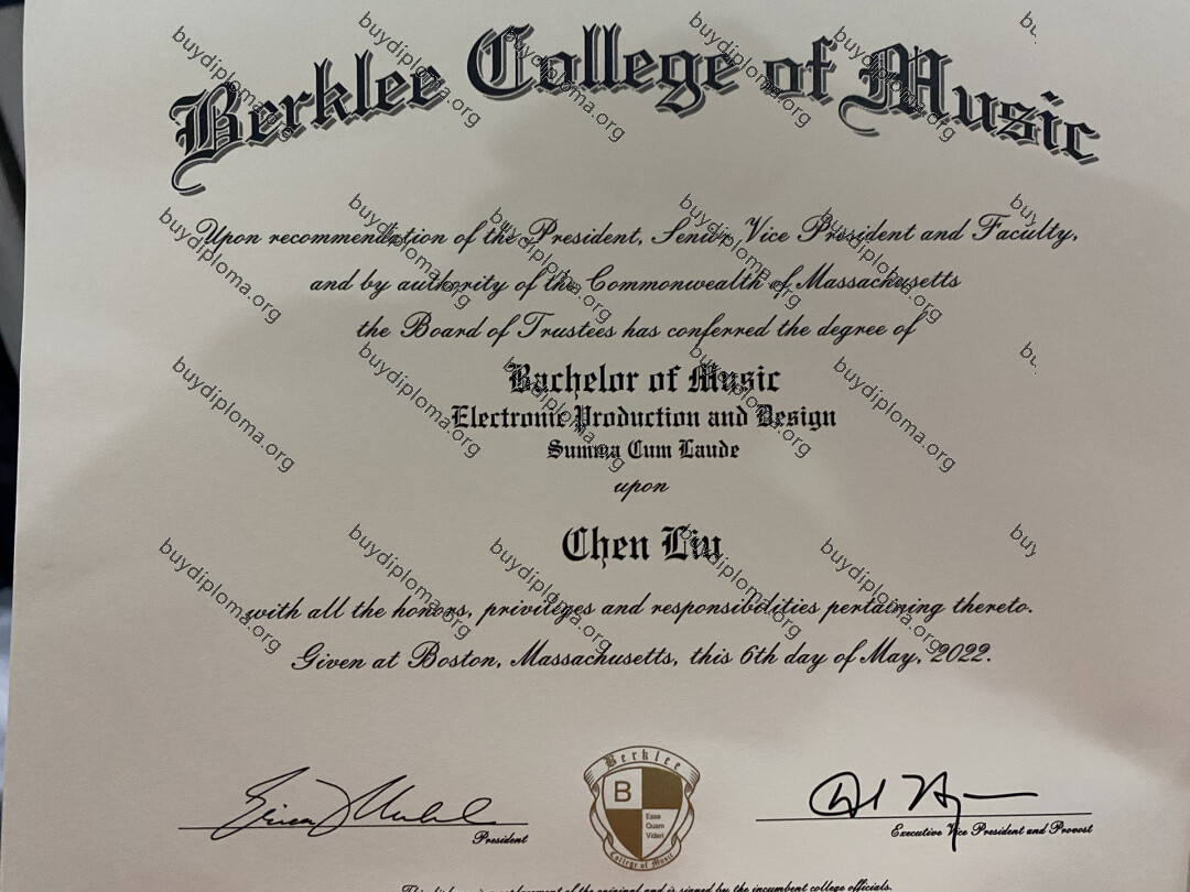 Berklee college of music fake diploma-printable template