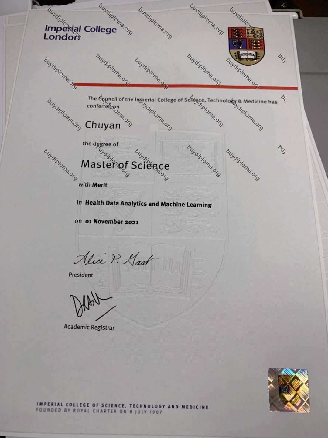Imperial college london (IC) fake diploma-create fake diploma