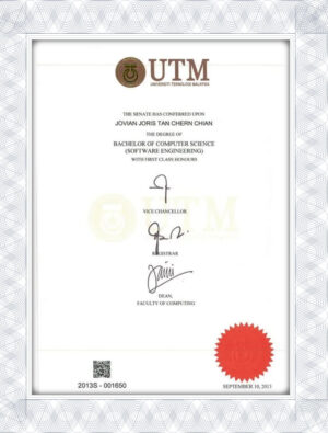Universiti Teknologi Malaysia (UTM) fake college transcript generator