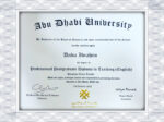 Abu Dhabi University (ADU) fraud degree certificate