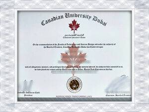 Canadian University Dubai (CUD) fake transcripts with sealed envelope