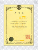 Certificado de diploma falso de la Universidad de Estudios Extranjeros de Hankuk (HUFS)