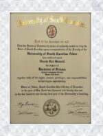 fake university degree certificate;University of South Carolina (U of SC)