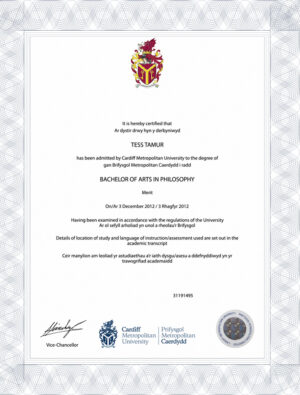 Cardiff University fake bachelors degree-The most authentic