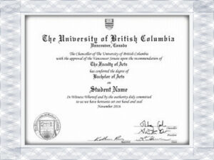University of British Columbia best fake degree website