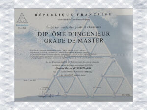 Ecole des Ponts ParisTech (Ponts)Diploma falso y muestras de expedientes académicos