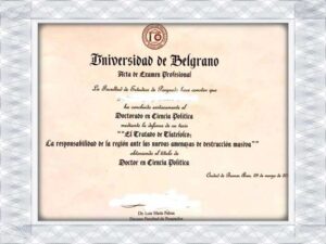 Universidad de Belgrano (UB) diploma certificate fake