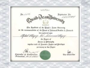 Quaid-i-Azam University fake master degree certificate