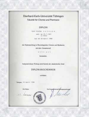 Eberhard Karls Universität Tübingen (Tuebingen U) mejor diploma falso