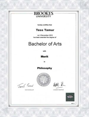 Oxford Brookes University fake diploma certificate