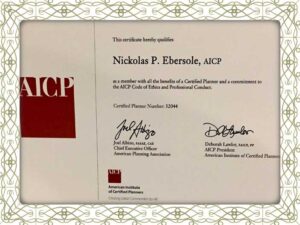 Hersteller gefälschter Zertifikate für Mitglieder des American Institute of Certified Planners