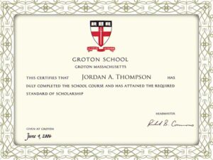 Groton School fake diploma copy online