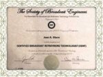 Certified Broadcast Networking Technologist fake certificate