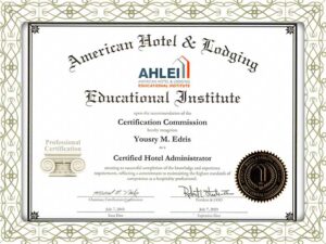 certificado CHA falso, Administrador hotelero certificado (CHA)