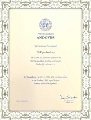Phillips Academy Andover fake diploma maker for less!
