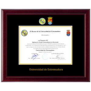 UEX(Universidad de Extremadura) diploma/degree frame solid wood customization