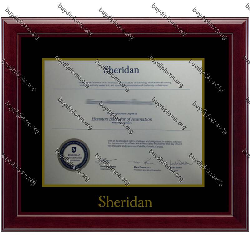 谢里丹（Sheridan College）文凭/学位框实木定制