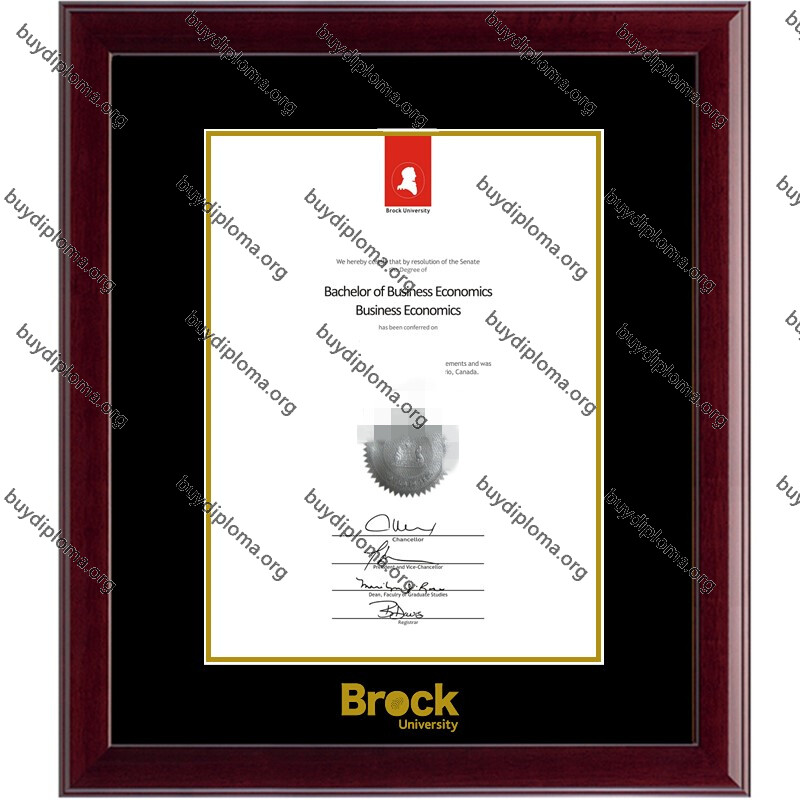 ( Brock University ) Diplom-/Diplomrahmen aus Massivholz nach Maß