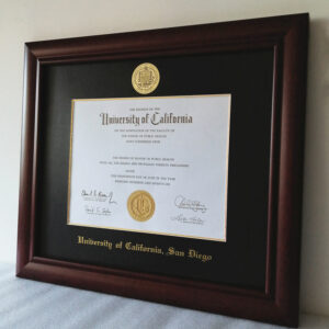UCSD( University of California,San Diego) diploma/degree frame solid wood customization