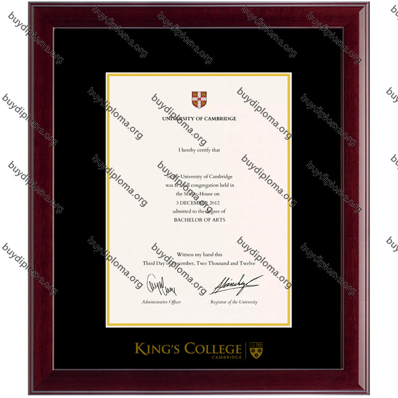 King_s College Cambridge diploma / título marco de madera maciza personalización