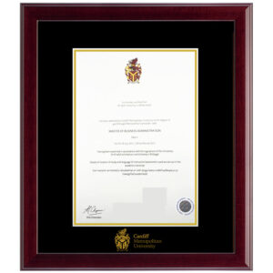 Cardiff Metropolitan University diploma/degree frame solid wood customization