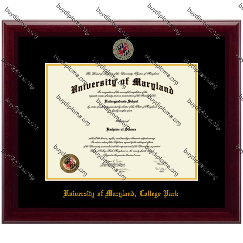 Marco para diploma/título UMD (U of Maryland College Park) de madera maciza personalizado