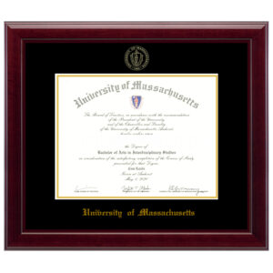 UMASS (University of Massachusetts) diploma/degree frame solid wood customization