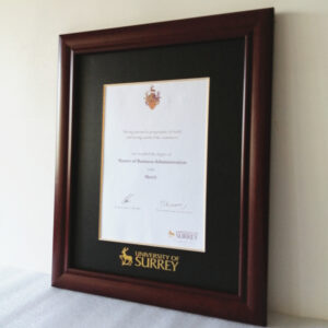 University of Surrey diploma/degree frame solid wood customization
