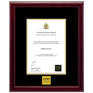UNE(University of New England) diploma/degree frame solid wood customization