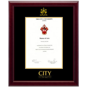 CITY (City University of London) diploma/degree frame solid wood customization