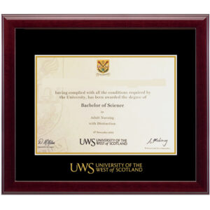 UWS（西苏格兰大学）毕业证书/学位证书框架实木定制