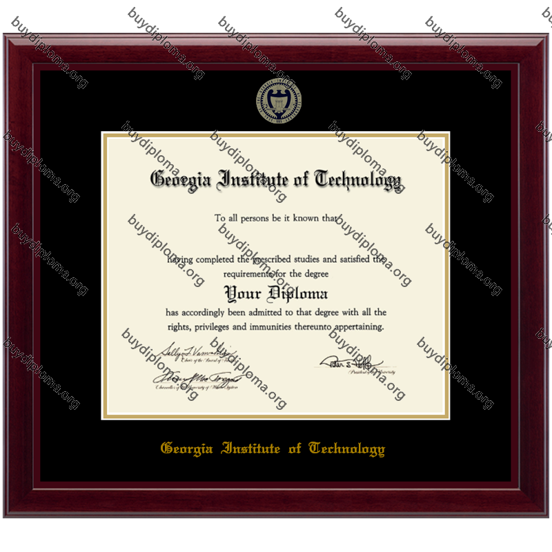 Personalización del marco del diploma/título GT (Georgia Tech Gatech) en madera maciza