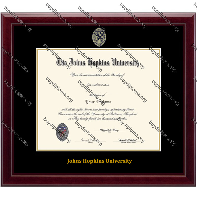 JHU (Johns Hopkins University) marco para diploma/título de madera maciza personalizado