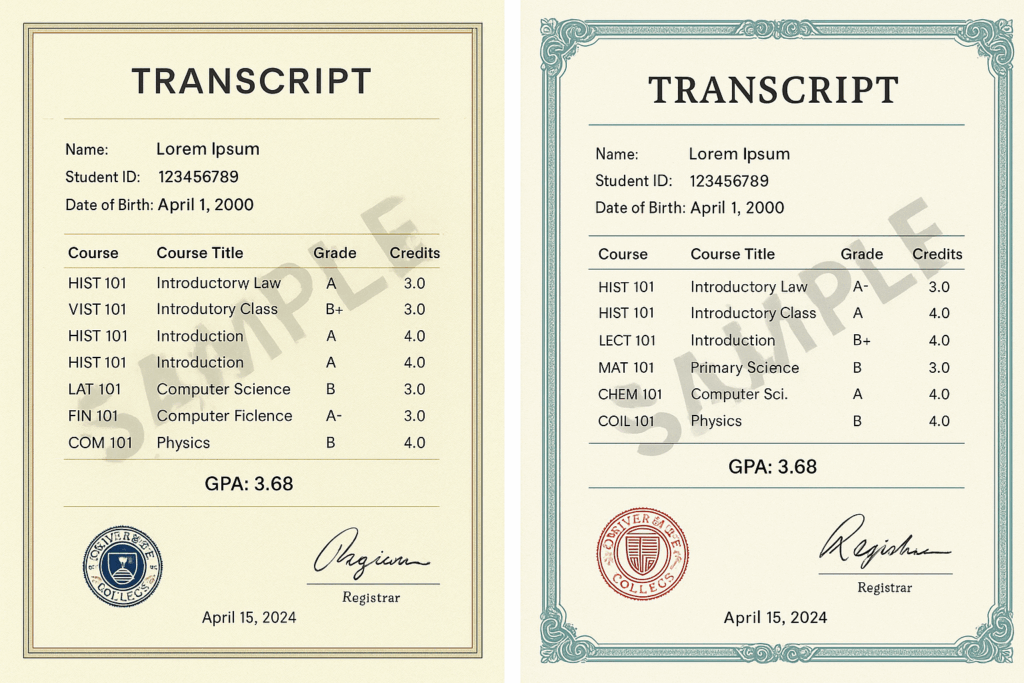 Fake Transcript
